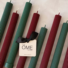 Load image into Gallery viewer, Ribbed Pillar Candle, Bordeaux