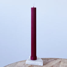 Load image into Gallery viewer, Ribbed Pillar Candle, Bordeaux