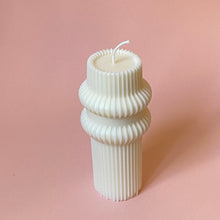 Load image into Gallery viewer, Ribbed Tower Candle