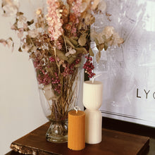 Load image into Gallery viewer, Ribbed Hourglass Candle
