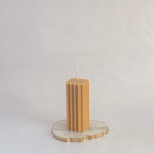 Load image into Gallery viewer, Geometric Pillar Candle, Toffee
