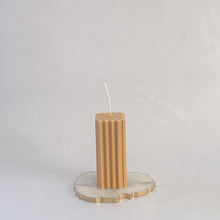 Load image into Gallery viewer, Geometric Pillar Candle, Toffee
