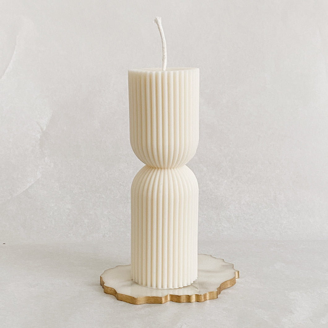 Ribbed Hourglass Candle