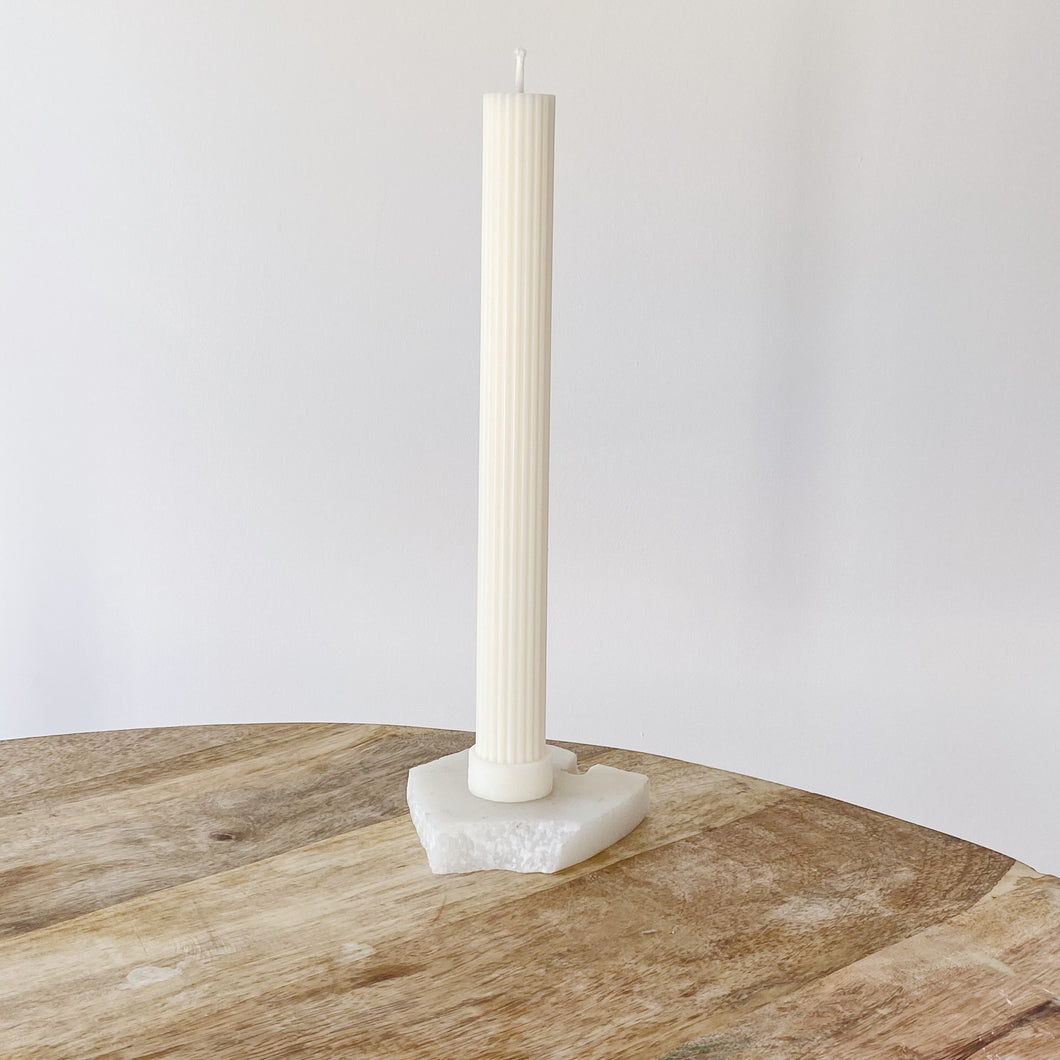 Ribbed Pillar Candle