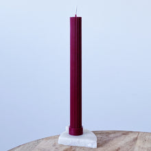 Load image into Gallery viewer, Ribbed Pillar Candle, Bordeaux
