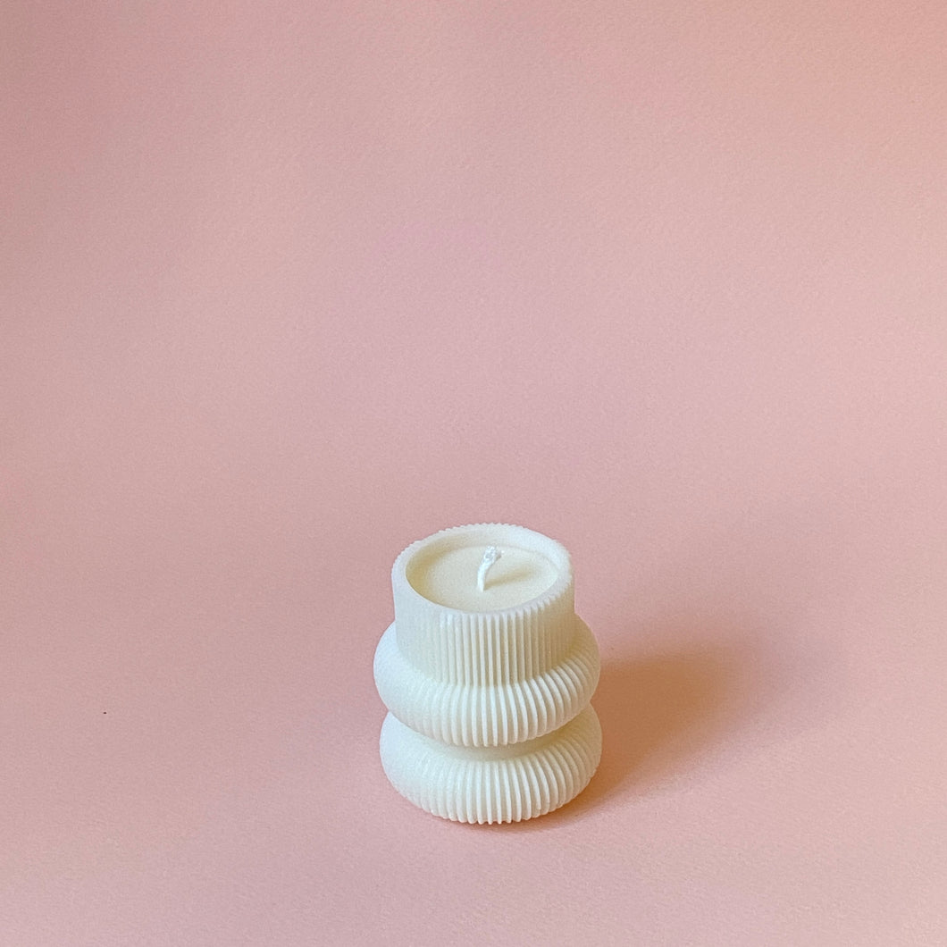 Ribbed Mini Tower Candle