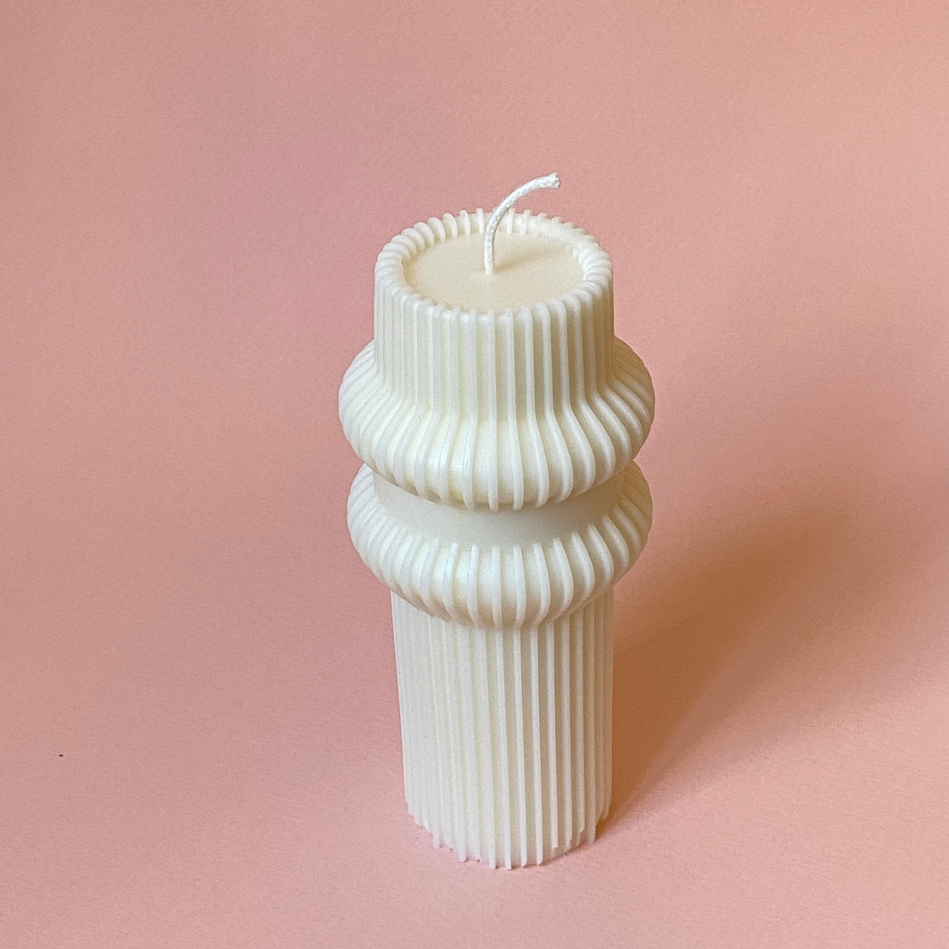 Ribbed Tower Candle