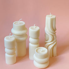 Load image into Gallery viewer, Ribbed Sculptural Candle, small
